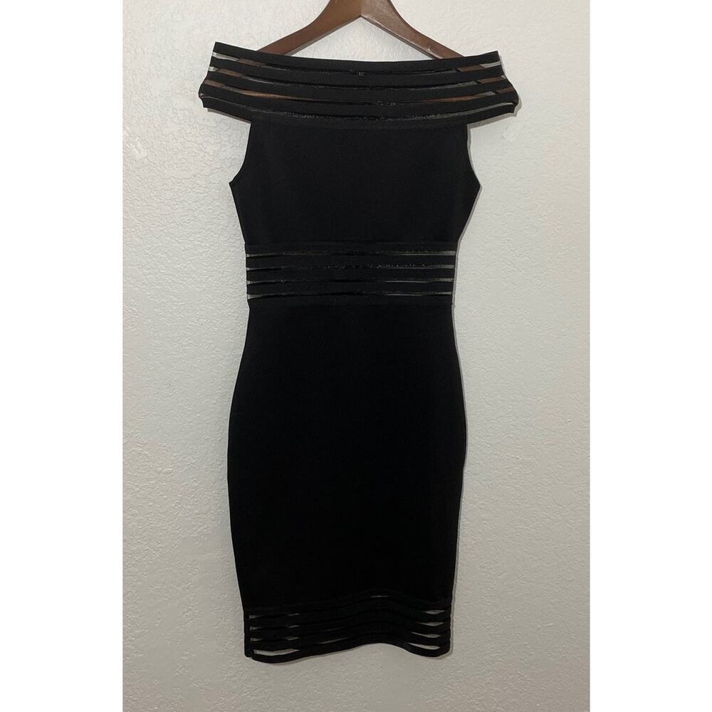 NWT Chen Black Bodycon Mini Sleeveless Dress Glam Dark Feminine